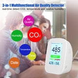 CO2/RH/Temp 3-in-1 Air Quality Detector Indoor/Outdoor CO2 Meter Temperature Humidity Monitor CO2 Tester with 65534 Groups Data