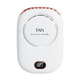 Lazy Neck Fan USB Charging Mini Digital Display Neck Hanging Fan Leafless Fan Desktop Small Fan Large Wind Fan 3 Wind Speed