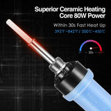 80W 110V/220V Digital Display Soldering Iron Gun Electric Kit Digital Welding Solder Wire Tip Station Soldering iron Set