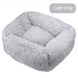 Pet Beds Long Plush Dog Bed Square Solid Color Puppy Beds Mat for Little Medium Large Pets Supplies Winter Warm Bed Cat Cushions