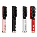 Rechargeable Hair Straightening Iron Temperature Control Electric Hair Brush Straightener Comb Curling Brush Styling Hairstyle