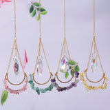 Crystal Sun Catchers Wind Chime Prisms Natural Stone Rainbow Chaser Moon for Garden Hanging Pendant Car Lamp Home Decor Gift