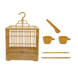 Assembly Bird Cage With Feeder And Waterer Small Pet Bird Full Set Of Plastic Bird House Thrush Parrot Cage 23x23x22cm