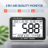 ST8310 Air Quality Monitor 3 in 1 Indoor CO2 Temperature Humidity Tester Ambient/Dew Point/Wet Bulb Temp LCD Backlight