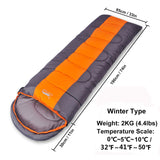 Large Sleeping Bag for Adults 1pc Winter Type Envelope Warm Sleeping Bags Blanket for Camping Hiking Tourism 220x85cm