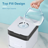 Personal Air Cooler Portable USB 3 Speed Air Conditioner Fan Desktop Mini Air Cooling Fan Humidifier for Home Office