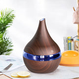 Air Humidifiers 300ML Mini USB Ultrasonic Electric Aroma Diffuser Mist Wood Grain Oil Aromatherapy 7 Color Light for Home Office