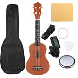 Soprano Ukulele 21 inch Basswoood Beginner Ukelele 4 Strings Hawaiian Guitar Musical Instrument Kids Gift Uke +Tuner+Pick+Strap