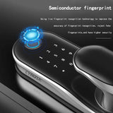 TUYA APP/TT Lock Smart Office Fingerprint Indoor Room Bluetooth Electronic Lock Household Anti-theft Door Handle Lock Password W