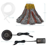 New Aquarium Volcano Ornament Light Night Kit Air Bubbler Desktop Decorations for Fish Tank Aquarium Bubbler Gift with LED Light