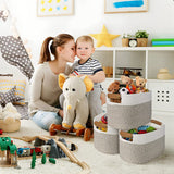 3 Pack Woven Cotton Rope Square Storage Baskets, Shelf Baskets For Organizing,Decorative Baskets With Detachable Handles