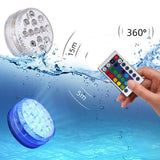 13 LED Submersible Lamps Colorful Magnetic Suction Cup Swimming Pool Lights IP68 Waterproof RGB Remote Control Underwater Light