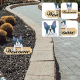 Smooth Dog Ornament Shop Window Garden Decor Craft Grassland Card Ground Insert Convenient Wooden Lightweight Door Sign For Yard