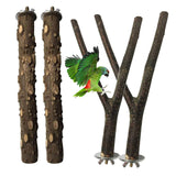4Pcs/set Pet Parrot Bird Standing Stick Wood Pole Bird Cockatiel Parakeet Perches Bite Claw Grinding Toy Bird Cage Accessories