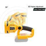 For Dewalt Battery Pack 12W 14.4-20V Flashlight Handheld LED Work Light Lithium Batteries Spotlight USB Outdoor Lamp