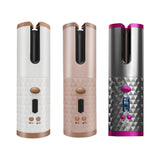 Cordless Automatic Hair Curler iron wireless Curling Iron USB Rechargeable Air Curler for Curls Waves LCD Display Ceramic Curly