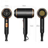 KEMEY Home Office Travel 3-speed High-power Hair Dryer Hammer Hair Dryer Large Wind Nozzle + Diffuser Nozzle Quickly Dry Hair