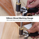 KKmoon 120mm Wood Marking Gauge Sliding Straight/Curved Edge Scriber Guide Carpenter Scribe Tool for Woodworking