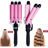 Triple Barrel Hair Curling Iron Perm Splint Ceramic Hair Curler Tongs Hair Crimper Iron Hair Waver Styling Curling Wand Tool