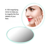 Mini Portable Lights LED Makeup Mirror 10X Magnify Hand Hold Foldable 12 LEDs Pocket Makeup Mirror Light Beauty Cosmetic Tool