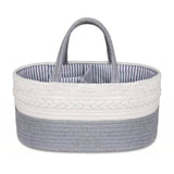 Baby Diaper Bag High Capacity Woven Portable Diaper Stackers Mummy Bag Reusable Nursery Basket Outdoor Travel Nappy Caddies