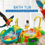 15pcs Bird Feeder Automatic Parrot Bathtub Swimming Pool Faucet Parrot Bath Shower Water Dispenser Bird Cage Bathroom Pet Parrot