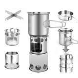 Portable Wood Stove Firewoods Furnace Outdoor Stove Cooking Burner Lightweight Stainless Steel Picnic Camping Cooking Wood Stove