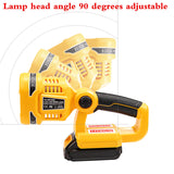 12W LED Work Light Portable Camping Flashlight Handheld Lantern for Dewalt 14.4V 18V 20V Li-ion Battery DCB140  DCB180