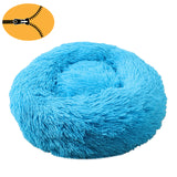 Removable Donut Dog Bed Plush Pet Kennel Round Cat Bed Winter Warm Sleeping Beds Lounger House for Medium Large Dogs Washable