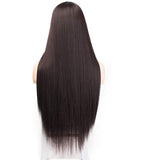 Chemical Fiber Wig Women's Middle Split Long Straight Hair Wigs Mechanism Rose Net Chemical Fiber Head Cover Wigs