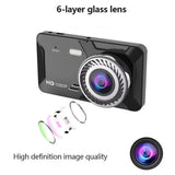 Car Video Recorder Dashcam Auto DVR 4" 1080P Dash Cam G-sensor WDR Touch Screen Dual Lens Camera Accessories