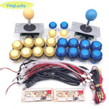 2 players Joystick Arcade DIY Kit LED parts button + Joysticks + USB encoder controller for Mame for Raspberry Pi 3