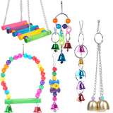 066E 5/6/10 Pcs Bird Training Toys Parrot Chew Toy Safe Swing Hammock Perch Ladder Ball for budgie Parakeet Cockatiel Macaw