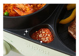 220V Household Electric Hotpot Cooker Multi Cooker Non-stick Hot Pot Meat Grill 2 In 1 Frying Pan Fast Heating