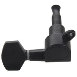 2set Guitar Sealed Small Peg Tuning Pegs Tuners Machine Heads for Acoustic Electric Guitar Guitar Parts( Black 3R3L/6R)