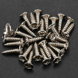 10 Pcs Mono Input Jack for Guitar Bass 6.35mm Orange with 50Pcs Pickguard Screws 3MM (Silver)