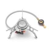 3500W Outdoor Camping Furnace Outdoor Gas Stove Picnic Barbecue Stoves Windproof Cooking Metal Foldable Furnace