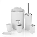 Nordic 6Pcs Black Bathroom Accessories Toothbrush Holder Bin Soap Dish Dispenser Tumbler Toilet Brush Toilet Bathroom Set #A