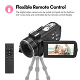 4K Digital Video Camera WiFi Camcorder DV Recorder 56MP 18X Digital Zoom Supports Face Detection IR Night Vision Anti-shake