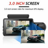 Car Dash Cam DVR Video Recorder Front And Rear Dual Lens Camera Wide Angel Car Parking Reversing Driving Night Vision DashCam