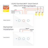 Smart Home New WiFi US/AU 2-way Control Touch Switch 1 2 3 Gang Automatical Glass Panel Work with Google Home Alexa