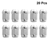 20 Pcs Wheel Nuts Rust Resistance Strong Durable Flanged Surface Steel Screw for Automobile Wheel