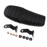 63cm Motorcycle Cafe Racer Vintage Seat Flat Brat Saddle Cushion Black