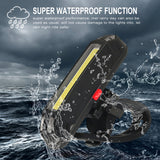 Waterproof Riding Bicycle LED Taillights Bike COB Warning Light USB Rechargeable Monochrome Double Color Taillights