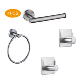 4pcs Multifunction Towel Bar Hotel Brushed Easy Install Clothes Hanger Bathroom Accessory Kit Home Punch Free Kitchen