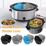 2pcs Slow Cooker Divider Liner Crockpot Leakproof Reusable Silicone Crockpot Divider Fit 8/6 Qt Dishwasher Safe Cooking