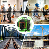 4D 12/16 Lines Laser Level Green LED Display Auto Self-Leveling 360 ° Rotatable Measure Horizontal Vertical Cross Remote Tool