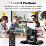 Tenveo Conference Room Camera 3X Optical Zoom Full HD 1080p USB PTZ Video Conference Camera for Business Meetings
