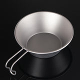 Lixada Titanium Bowl with Handle Camping Bowl Dinner Food Container Camping Pot for Outdoor Hiking Backpacking Picnic