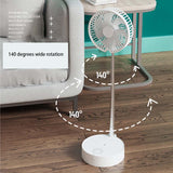 Standing Fan 7200mah Infrared Remote Control Rechargeable Folding Telescopic Humidifier Floor Fans night light Air Conditioner